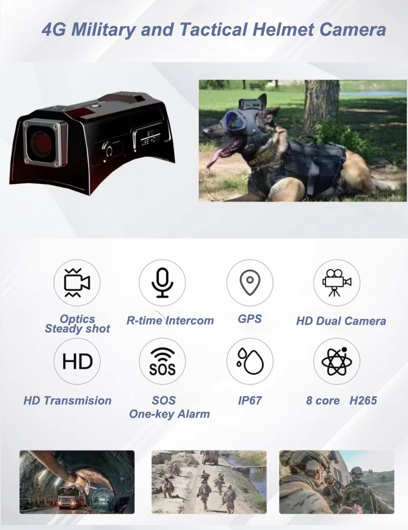 4G GPS Wifi Military Tactical Helmet Camera Live Streaming Troops BT4.0 5200mAh
