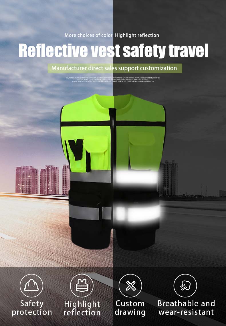 Polyester Mesh Hi Vis Vest 110gram 120gram Work Vest With Pockets