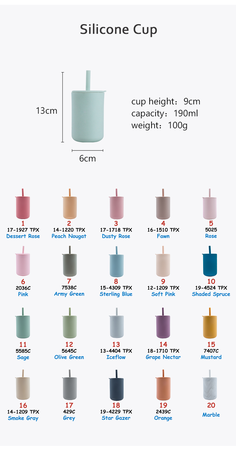 Non Slip BPA Free Kids Silicone Cup Set Waterproof For Small Baby