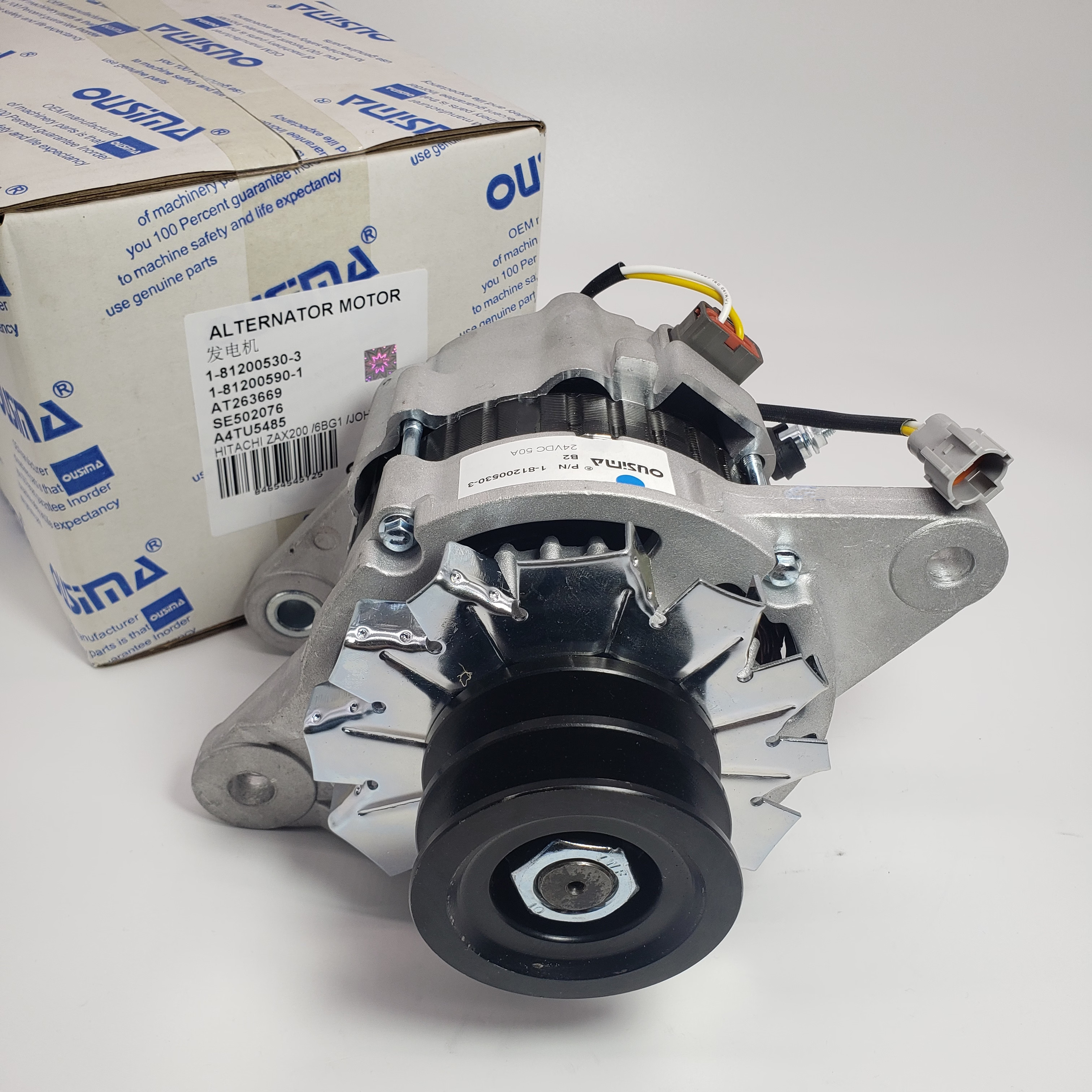 1-81200530-3 1-81200590-1 Alternator Motor AT263669 SE502076 A4TU5485 For HITACHI ZAX200 6BG1 JOHN DEERE
