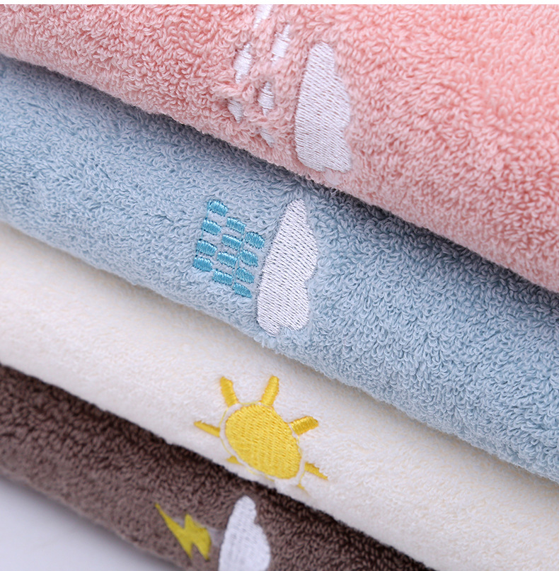 All-aged Customized Size Embroidery Logo Cotton Towel For Men Women Soft Thickened Towels SOLID COLOR