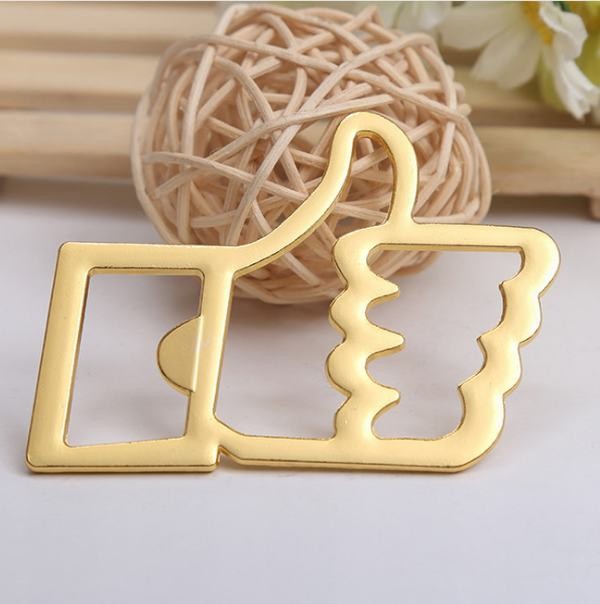 Coo Innovative Wedding Favor Gold Plated Thumb Up Like Beer Bottle Opener, Promotion Gift