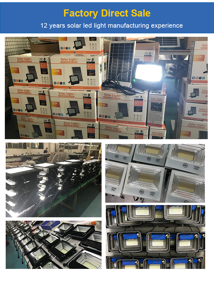 Outdoor 300w 6000K Ip67 Solar Powered LED Flood Light
