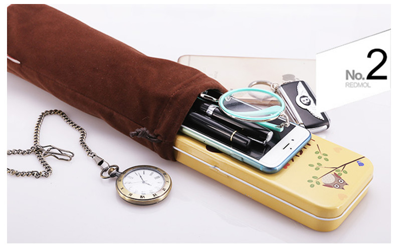 L7*H23.5CM Drawstring Velvet Wine Bottle Sleeve