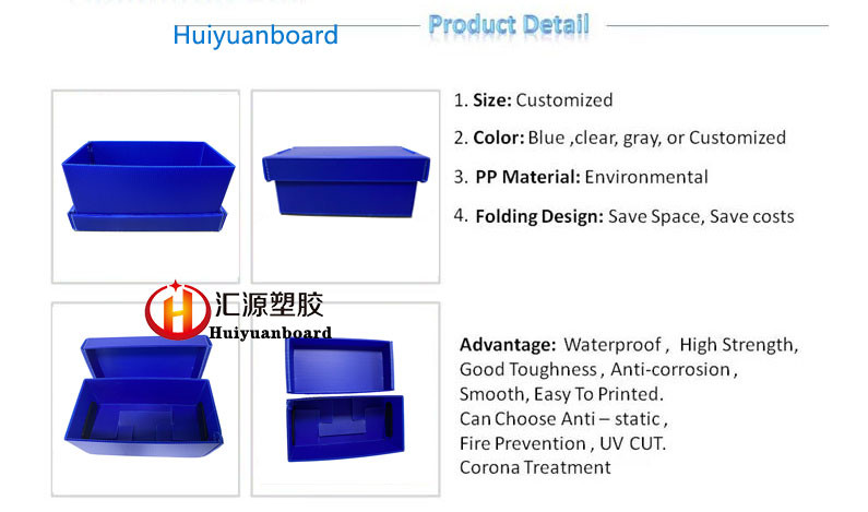 1200gsm Foldable Corrugated Plastic Box , Corrugated Plastic Storage Boxes