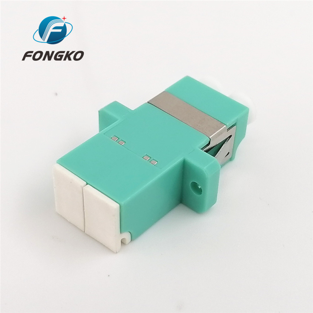 Fireproof Blue Duplex Fiber Optic Adapter LC DX OM3 With Shutter