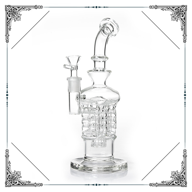 Swiss Perc Glass Smoking Water Pipe With Matrix Percolator Hookah Clear Bongs