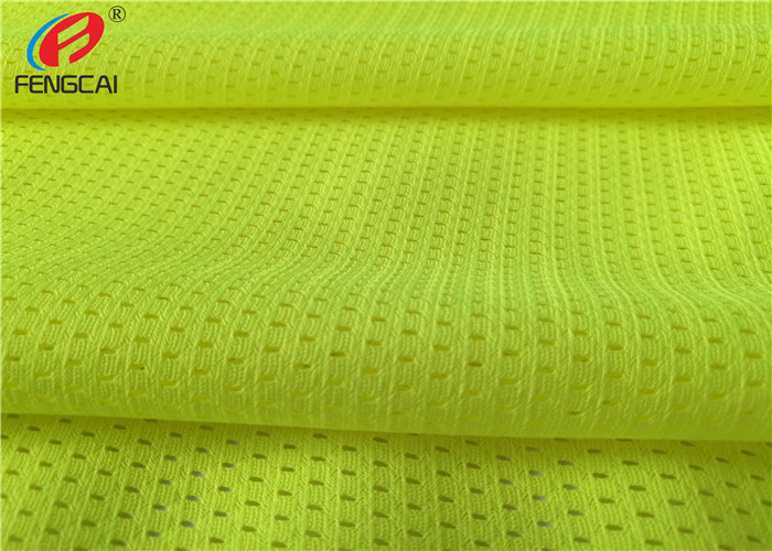 100% Polyester Fluorescent Mesh Fabric Safety Vest Fabric For Traffic Police Uniform Vest