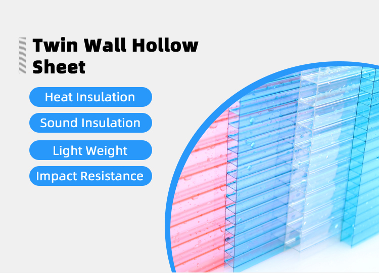 5mm Anti UV Translucent Polycarbonate Hollow Sheets Waterproof Durable
