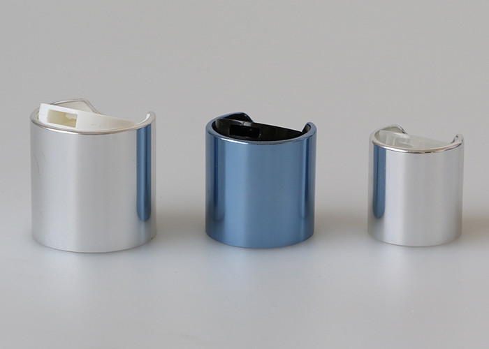 Shiny Silver Disc Top Cap , Shampoo Cosmetic Cap Matte Surface