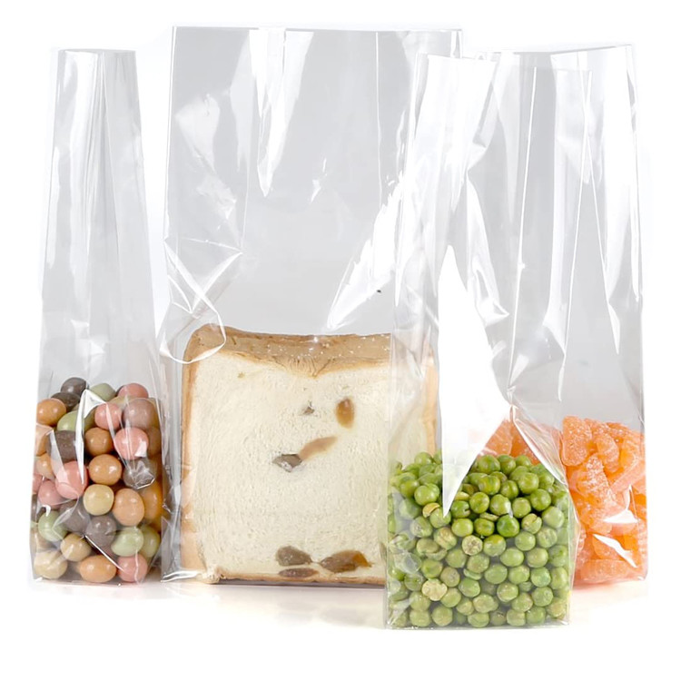 2mil Flat Bottom Gusset Poly Packaging Bag Heat Seal Paper Insert