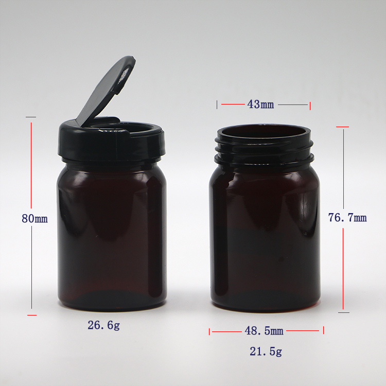 Screen Printing 80ML PET Medical Plastic Refillable Bottle for Capsule Pill