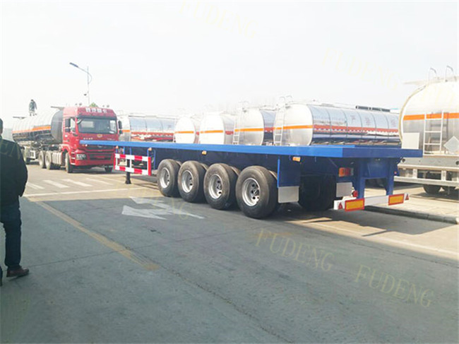 40 Foot / 20 Foot Flatbed Container Trailer With Tool Box Four BPW / FUWA Axles
