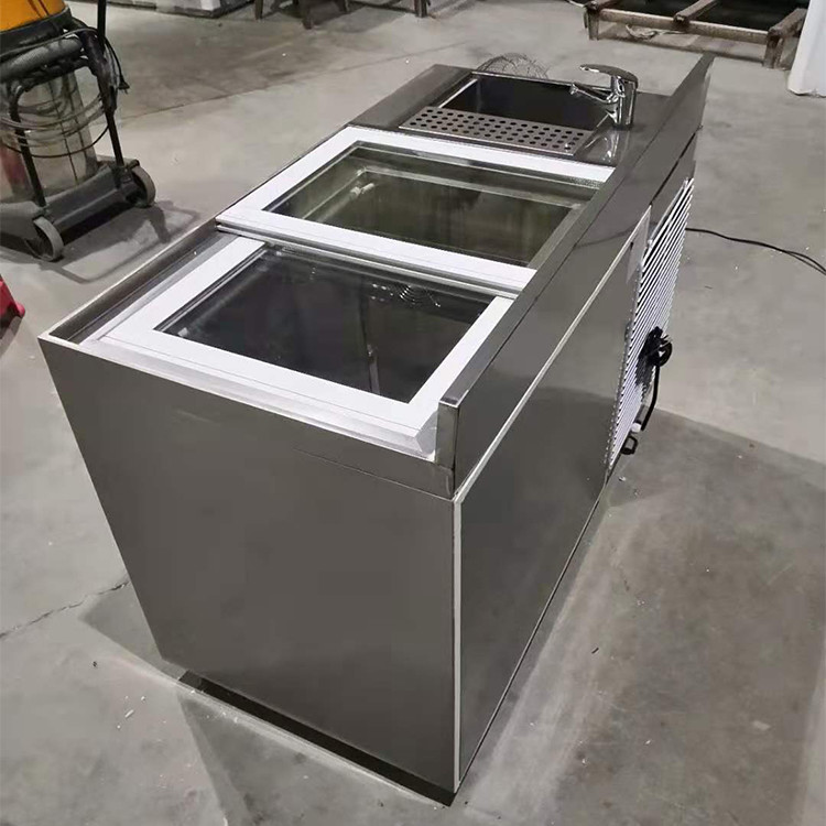 1.5m 5ft SS Undercounter Refrigerator With Sliding Door