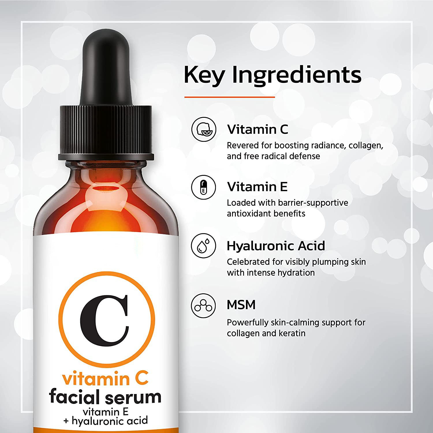 Best OEM Vitamin C Serum for Face, Anti Aging with Hyaluronic Acid, Vitamin E