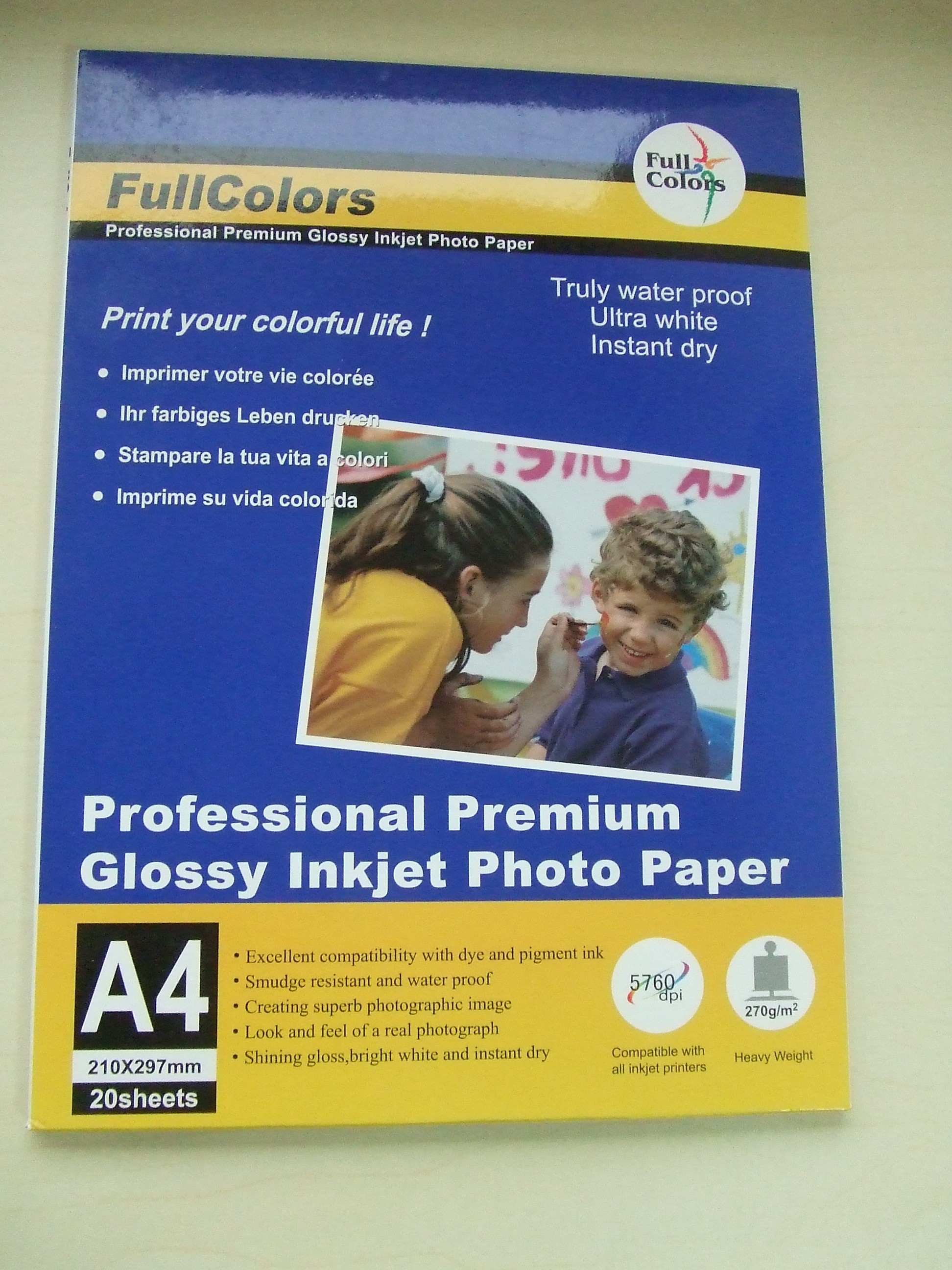 Professional 110Gsm High Glossy Inkjet Photo Paper A4 4R Sheets For Inkjet Printer