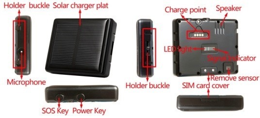 Mini Solar Animal Gps Tracker Gps Tracking Device Long Battery Life Sim Card