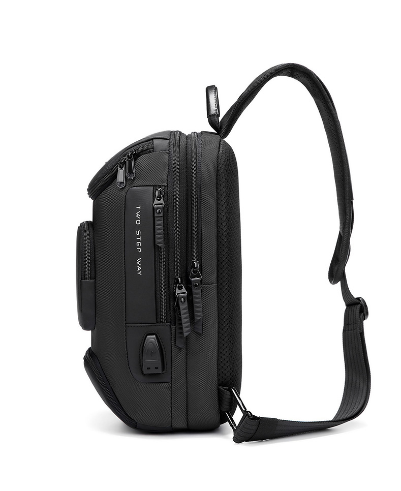 Factory wholesale custom LOGO fashion anti theft men customized waterproof shoulder chest crossbody sling bag for men