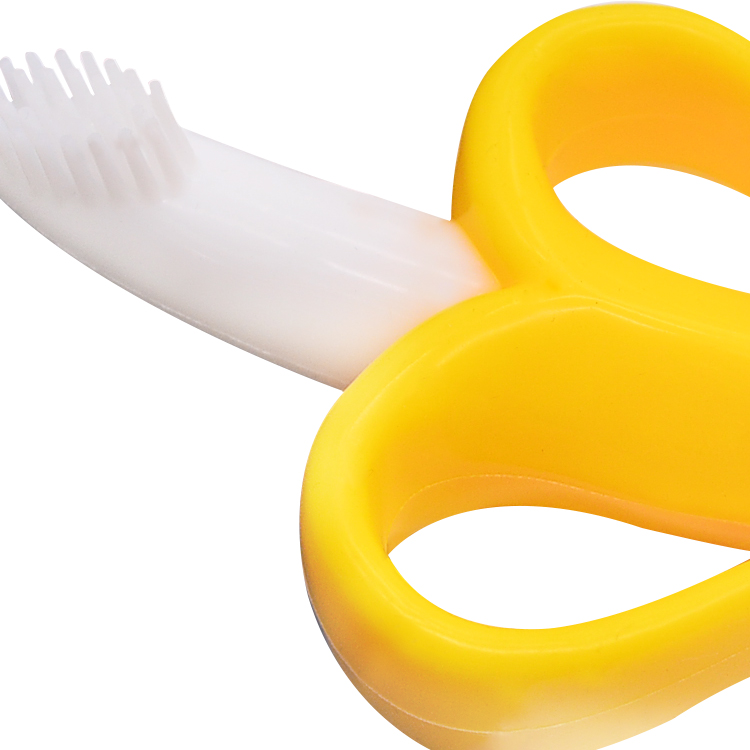 Non Toxic Silicone Baby Teether Soft Banana Toothbrush Teether Customized