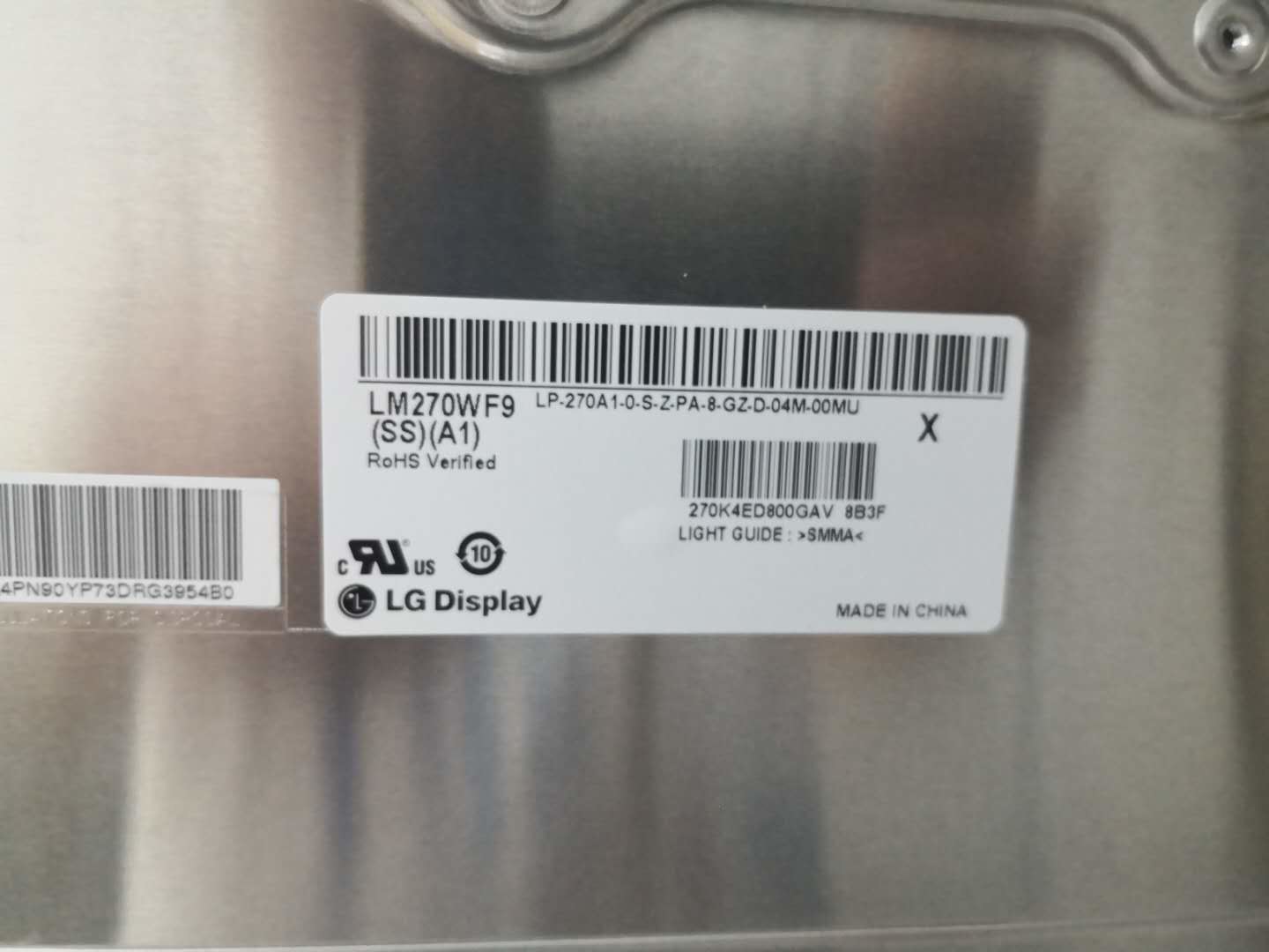 LM270WF9-SSA1 LG Display 27.0" 1920(RGB)×1080 400 cd/m² INDUSTRIAL LCD DISPLAY