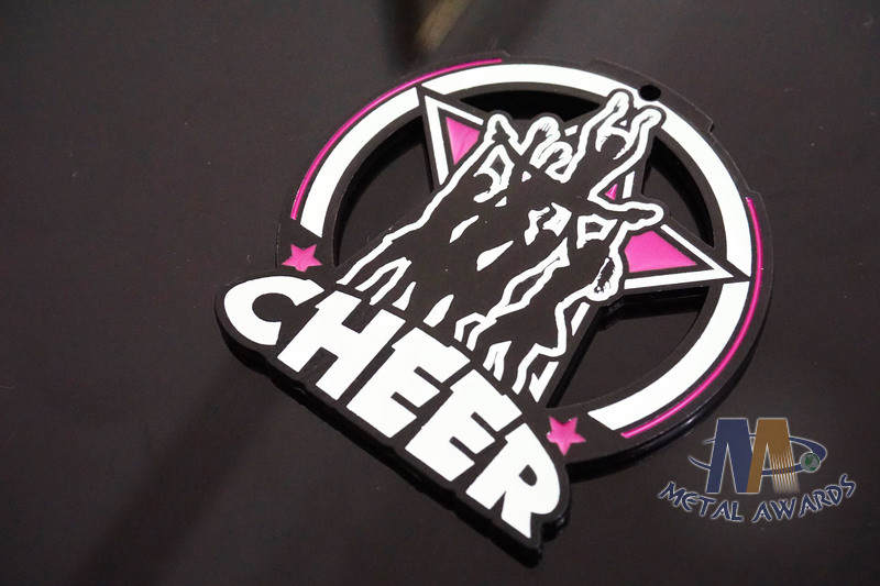 Glow In The Dark Custom Softball Cheer Dance Medals , Softball Award Medals With Loop