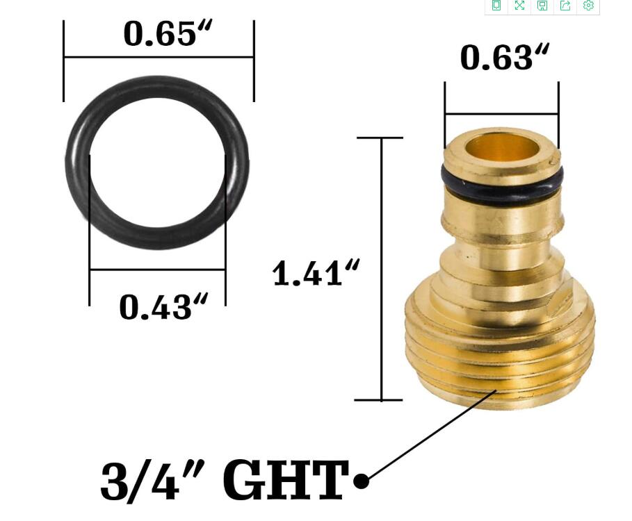 Brass Garden Hose Quick Connector 3/4 Inch GHT Male and Female Water Hose Fittings