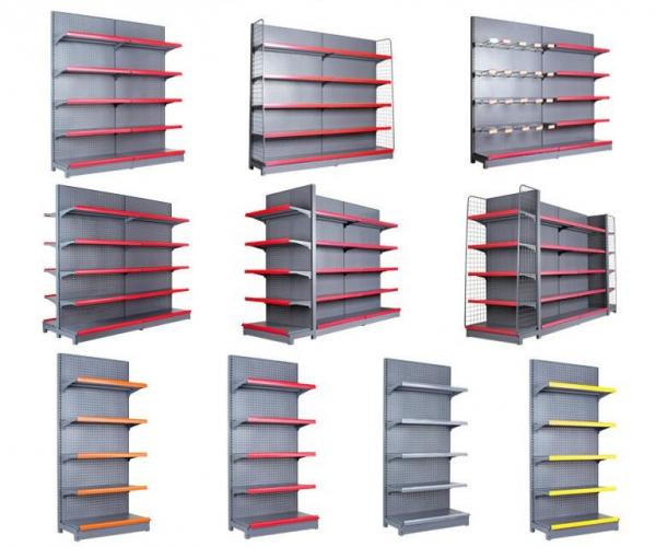 Quality Durable Grocery Store Display Racks  /  Multi Combination Store Display Fixtures To Wall for sale