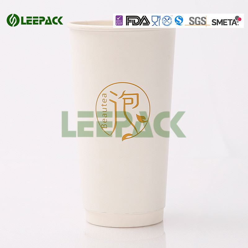 Hot Disposable Paper Cups Food Grade Logo Ptinting Single Or Double Wall