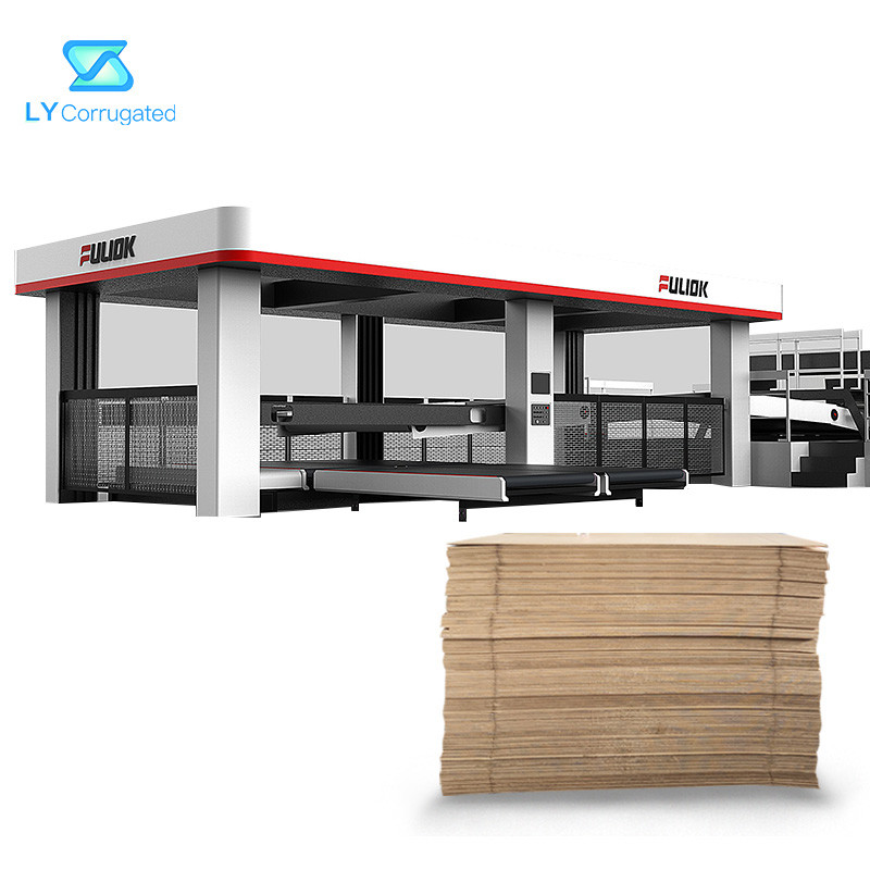 PLC Corrugated Cardboard Machine , Cardboard Hanger Stacker Conveyor