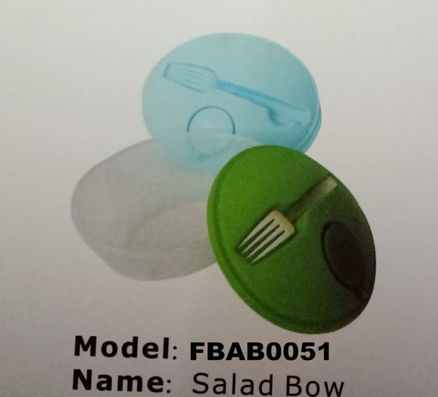 FBAB0051 for wholesales food-grade PP material salad bowl with fork