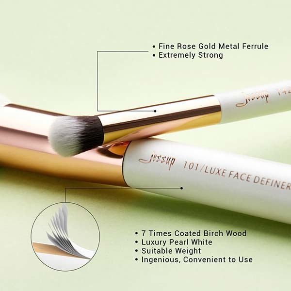 Portable Fluffy Wood Handle Makeup Brushes Eco friendly soft Firm Hair
