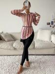 Conservative Muslimah Swim Wear Dubai Arab Islamic Bathing Suit Striped Long