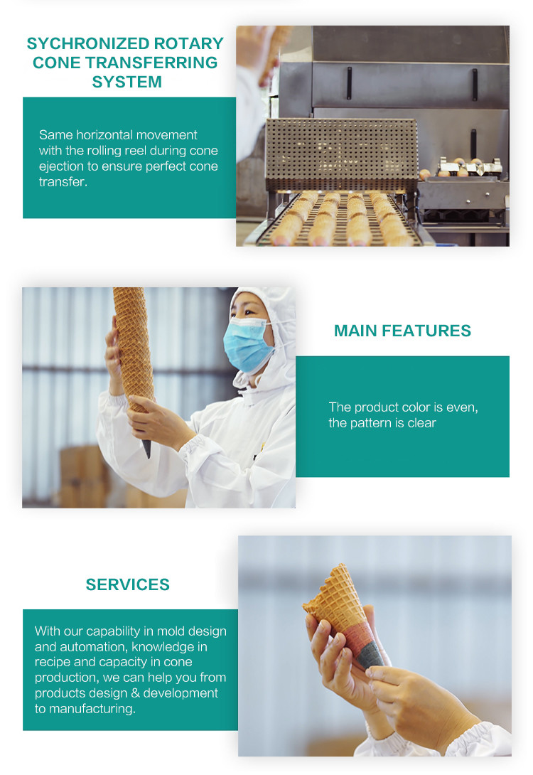 Multi-Function Automatic wafer cone making Machine 28 Mold 2 Cavities With CE