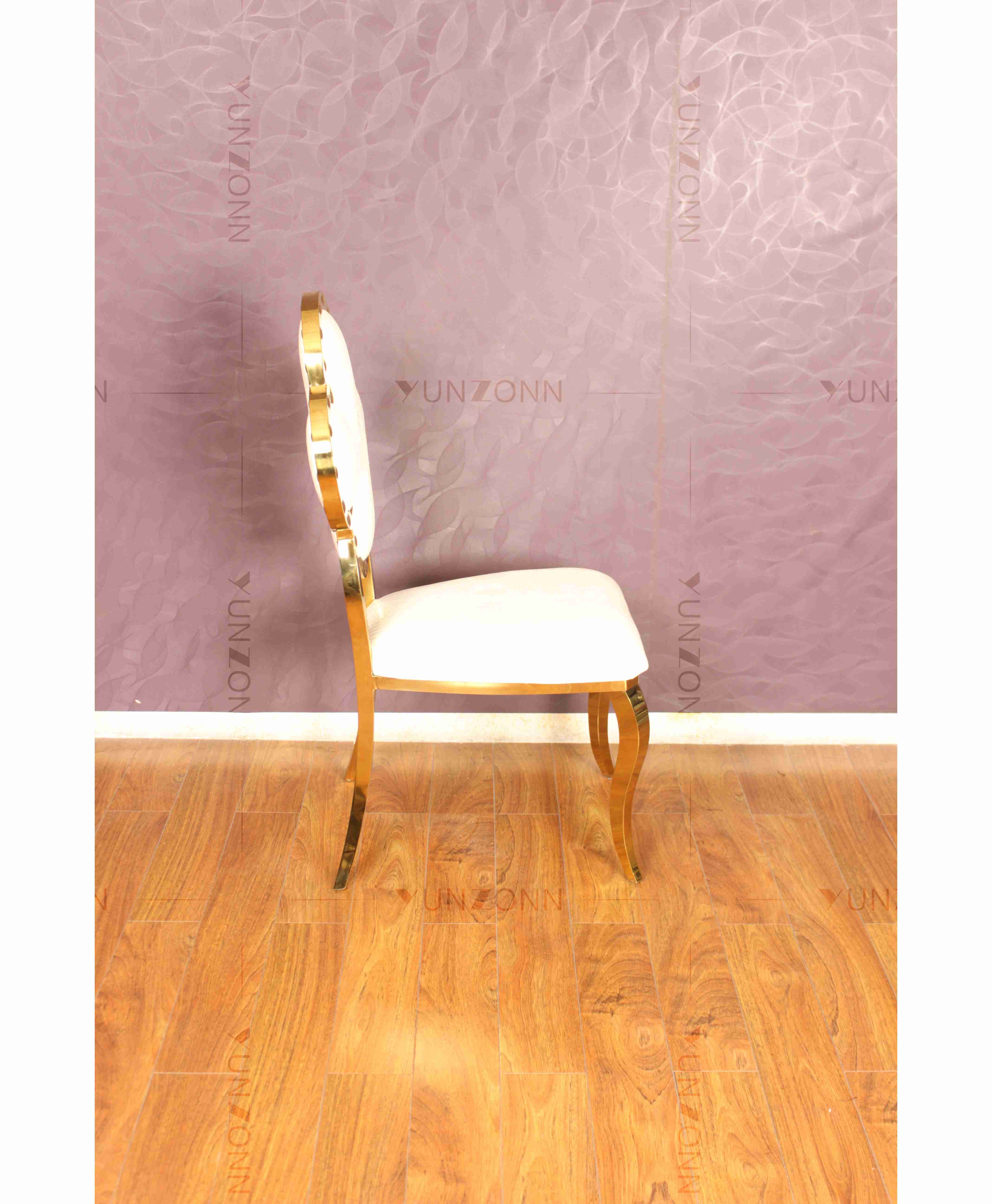 Popular Middle East Stainless Steel Wedding Events Leather Back Dining Chair