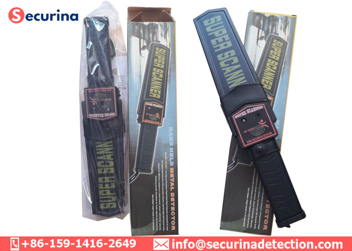 Black Color Security Metal Detector Wand 200mm Length Detection Area For Security Checking
