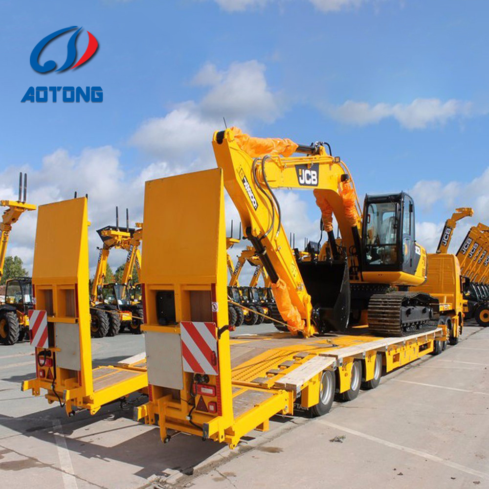 Max Payload 45 100 Tons 3 Axles Low Bed Semi Trailer for Excavator in South Africa