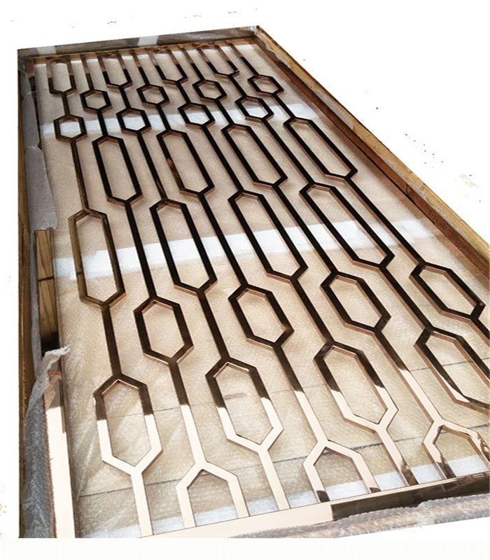 Black Metal Laser Cut Panels For Hotels Villa Lobby Interior Decoration