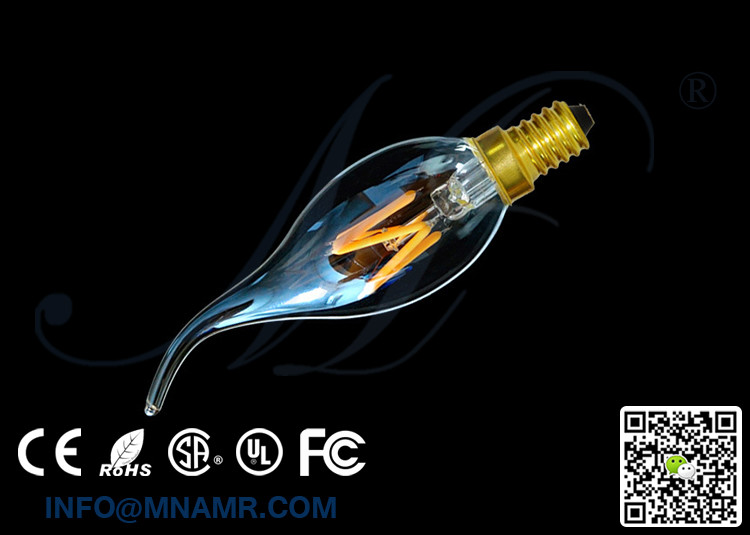 High Quality E14 C35 LED Bulb 4Watts 400lm Dimmable 2 Years Warranty UL Approved