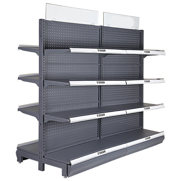 100KG Q235 Supermarket Shelf Rack 4 Tier Metal Shelf Gondola 1.5mm