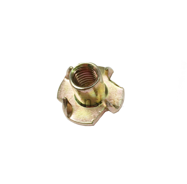 Custom Wood Thread Insert T Nuts Slot Drop In T Nut Stainless Steel Four Claw Tee Nut