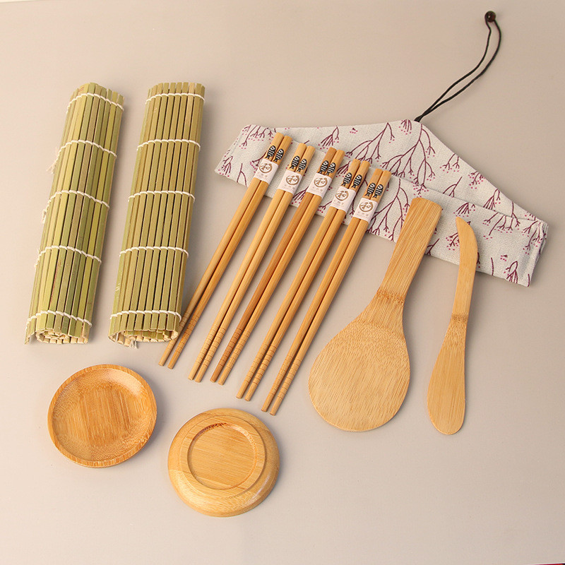 Knife Chopsticks Sushi Rolling Mats , User Guidance Bamboo Sushi Making Kit