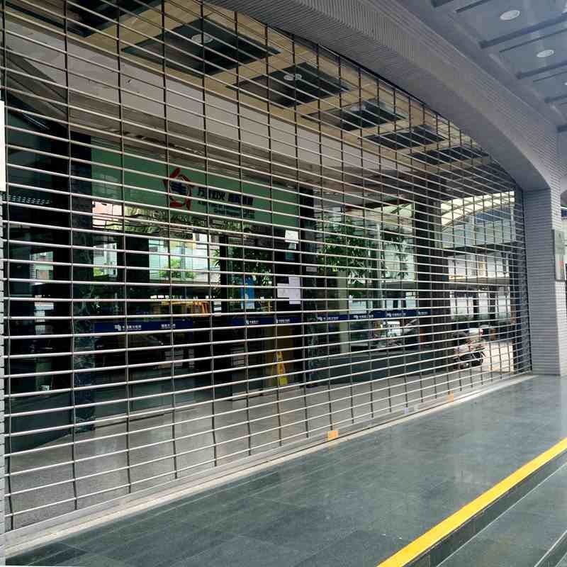 Powder Coating Storefront Security Grilles , Aluminum Roll Up Grille Security Gate