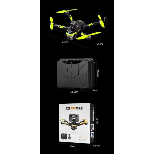Professional K15 MAX FPV Drone with Brushless Motor and 6-Axis Gyro for Aerial Photography and Remote Control Operation
