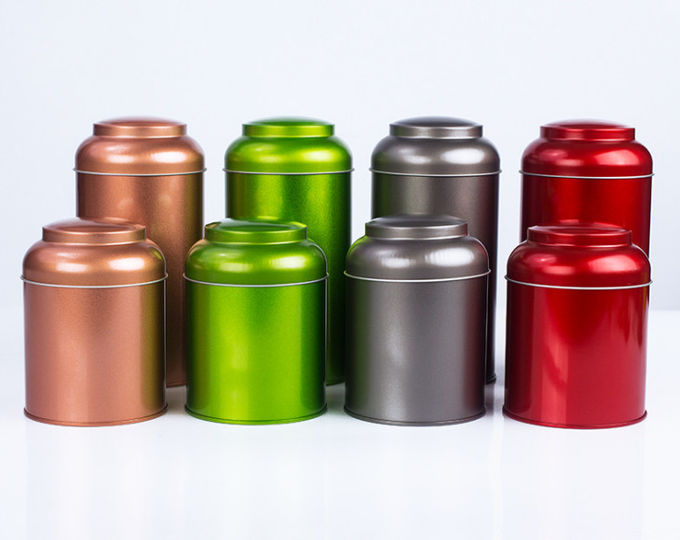 700ml Vintage Tin Tea Boxes 4 Color Round Tin Containers 2