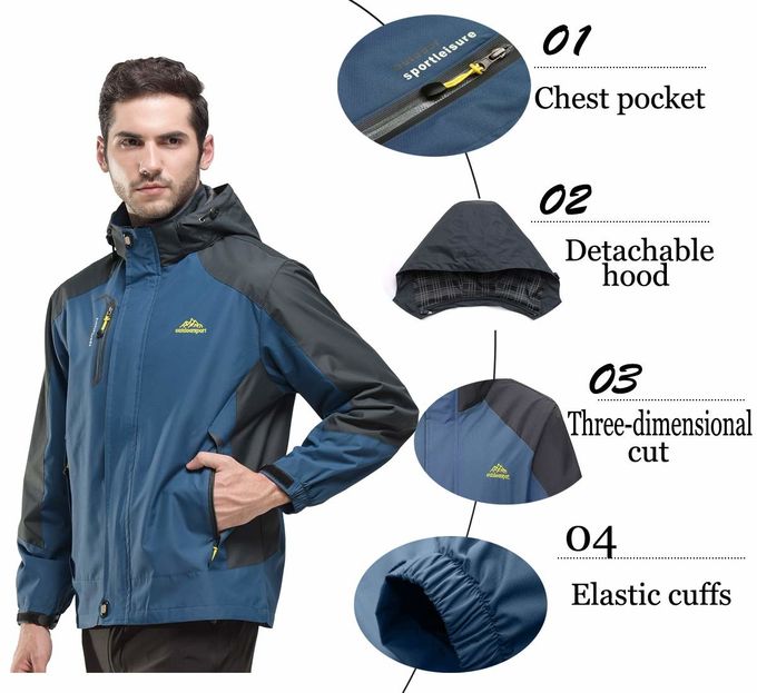 100% Polyester Womens Custom Outdoor Clothing , Breathable Rain Jacket Lightweight Windproof