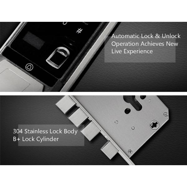 Fast Open Super Convenient Total Automatic Smart Door Lock with Hidden fingerprint reader