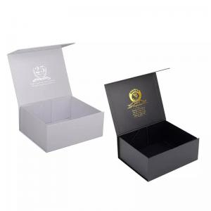Buy cheap Custom Logo  Black Magnetic Paper Box Shoes Clothing  Folding Gift Box product