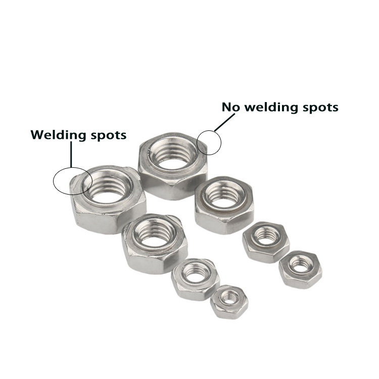 SS304 316 Zinc Coated Hex Weld Nuts M4 M5 M6 M8 M10 M12 ISO GB Mining Spot Weld Nut