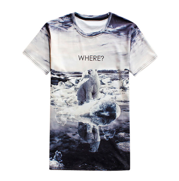 Mens popular 3D digital full printing tshirt