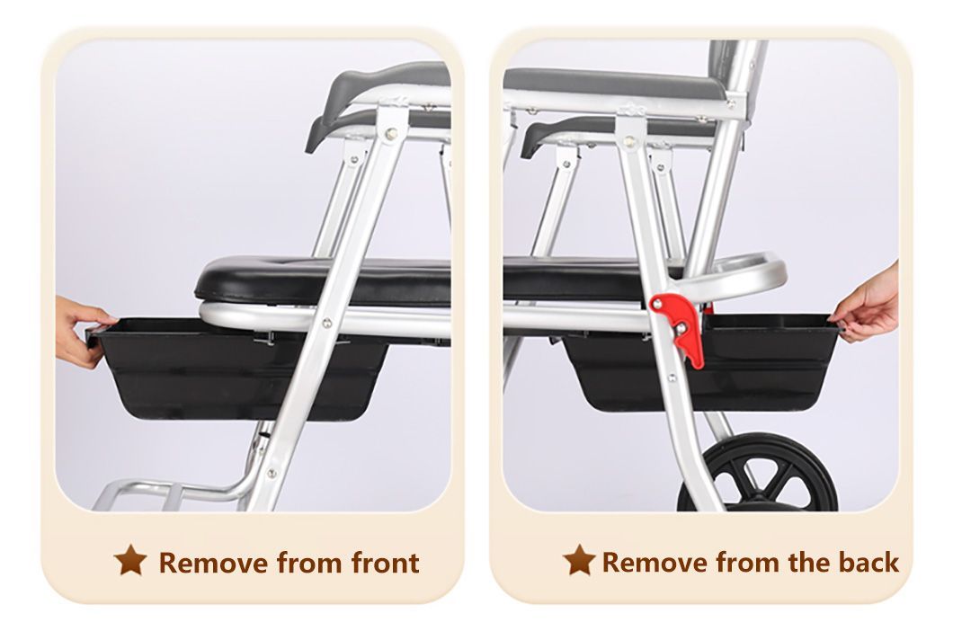 Folding Commode Shower Chair with Bedpan/Home Careor Health Care Toilet Commode Chair/Wheelchair